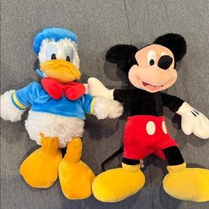 Disney Mickey and Donald Plush Duo - Red, Blue, Yellow